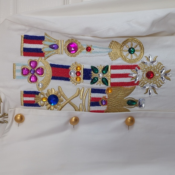 Vintage Adam Douglass Nautical Embellished Trim Long Jacket - Picture 2 of 7